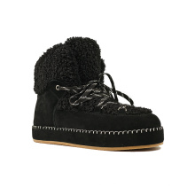 Top Quality Lamb Fur Lace Up Cotton-padded Shoes